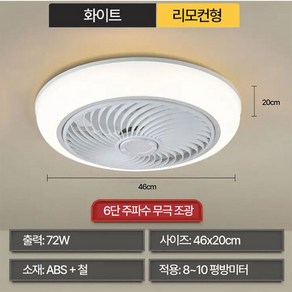 [블루파인] 써큘라이트 천장형 에어컨선풍기 침실 거실 실링팬 리모컨형 LED 양방향