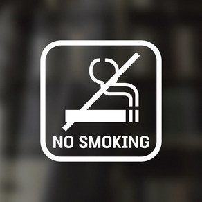 디자인황소 픽토그램 스티커 매장 카페 데코 시트지 레터링 04 금연구역, 1개, 04 NO SMOKING 사각 영어 화이트