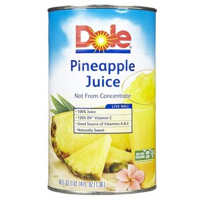 DOLE Dole 돌 100% 파인애플 주스 Pineapple Juice 1.36L