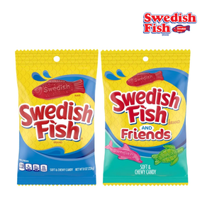 [Swedish Fish] 미국 스웨디시 피쉬 젤리 물고기 돌고래 거북이 젤리 Swedish Fish 228g Soft & Chewy Candy, 물고기 돌고래 거북이 모양 228g, 1개