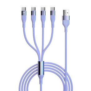 멀티 USB C 충전 케이블 4 in 1 충전 코드모바일용 Type-C 플러그 4개 포함, 1개