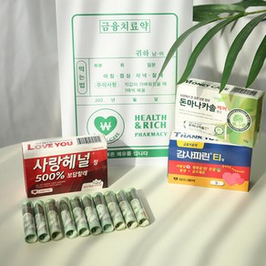아트박스/갓샵 금융치료 반전 현금 용돈 박스 4종 -용돈밴드X