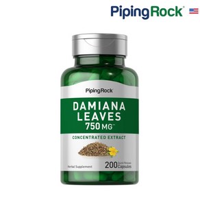 미국 Piping Rock 다미아나잎 Damiana Leaves 750 mg 200캡슐, 1개, 200정