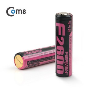 Coms PM3096 페어맨 18650 리튬이온 충전건전지 보호회로내장 1개입 3.7Vdc 2600mAh 과충전 과방전 과부하 쇼트 방지