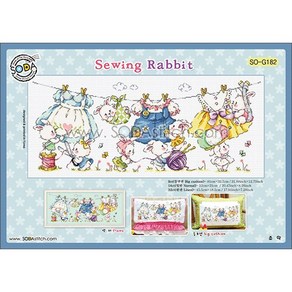 조이십자수 십자수도안-Sewing Rabbit-[소다특대-182] 십자수도안, 1개