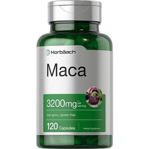 마카 뿌리 캡슐 3200 mg 120 알약 남성과 여성을위한 높은 효능 추출물이 아닌 GMO 및 글루텐 무료 포뮬러 호바흐, 120정, 1개