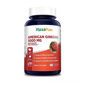 누사퓨어 NusaPue 아메리칸 진생 5000mg 200캡슐 1팩, 1개, 기본, 200정