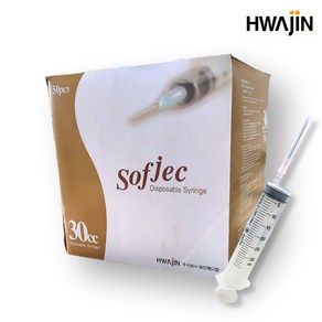 화진주사기 일회용 멸균 주사기 30cc 반려동물 피하수액 실린지, 50개, 30cc (18G x 38mm)