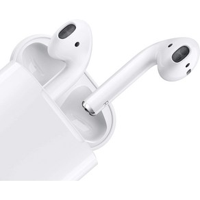 Apple AiPods(2세대) 무선 애플 에어팟 이어버드 라이트닝 충전 케이스 포함. 24시간 이상의 배터리 수명 손쉬운 설정. iPhone용 블루투스 헤드폰