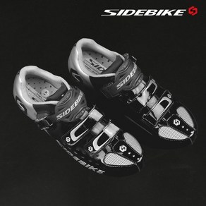 필모리스 SIDEBIKE 평페달용 자전거 슈즈 SD-012, 270, 블랙 실버