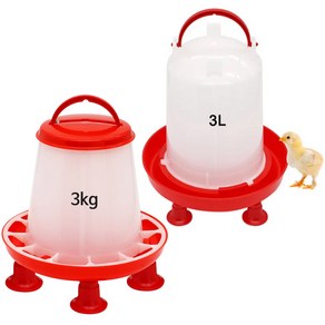 가금류 자동 식수통 양동이 메추라기 식수 농장 닭장 물공급 닭모이통 1.5kg + 3리터 닭물통 또는 3kg+3L 선택가능, 3kg + 3리터, 1개