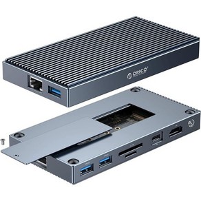 오리코 9in1 NVMe SSD 독 맥북 도킹스테이션 포트확장 PD 100W RJ45 HDMI TF/SD USB3.1 3.5mm 오디오 잭 CDH-9N, 1개