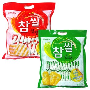 크라운 참쌀설병 + 참쌀선과 쌀스낵 세트, 523g, 1세트