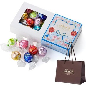 Lindt 일본직구 린트 초콜릿 린도르 시음 세트 화이트데이 개별 포장 기프트용 휴대용 가방 포함 쇼핑백 S, 사이즈