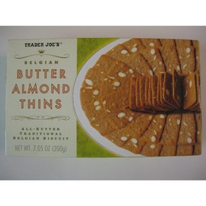 2 Packs Tade Joe's Belgian Butte Almond Thins 7.05 oz Tade Joe's 벨기에 버터 아몬드 씬 7.05온스 2팩