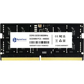 DDR5 RAM 32GB 5600MHz PC5-44800 CL46 1.1V SODIMM 온다이 ECC 262핀 노트북노트북 메, 6) 32GB 5600MHz, 1개