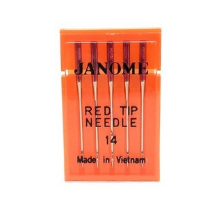 JANOME 레드팁 바늘 14호 (가정용 미싱바늘), 1개