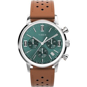 Timex 남성용 Malin 40mm 시계 브라운 그린 스테인리스 스틸 말린, 브라운/블루/스테인리스 스틸