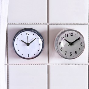 방수 욕실시계 화장실 시계 주방 흡착 벽시계, 블랙+블랙