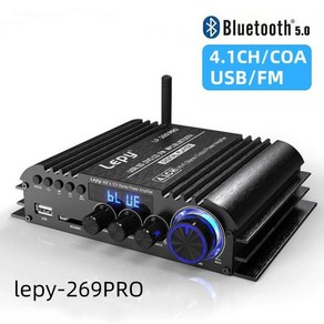 269PRO 4.1 채널 앰프 블루투스 5.0 동축 USB SD FM 기능 서브 우퍼 출력 홈 시어터 COA, 05 Amp and US 15V8A