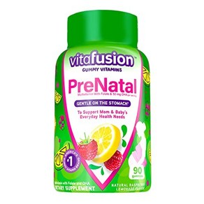 Vitafusion PeNatal 젤리 비타민 레몬 및 라즈베리 레모네이드 맛 여성용 90개, 1개, 90정