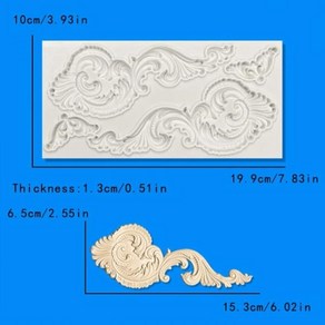 Miosie 바로크 릴리프 엠보싱 아트 실리콘 몰드 폴리클레이 에어 드라이 석고 장식 기둥 조각, 03 A1