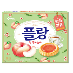 청우식품 플랑 납작복숭아 쿠키, 160g, 6개