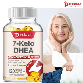 Pslalae 7-Keto**** 100 mg 지방산 및 탄수화물 대사를 지원하는 식이 보충제 60/120 식물성 캡슐, 1박스, 60정