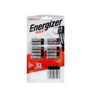 [건전지] 에너자이저 맥스 ENERGIZER MAX AAA사이즈 16개입 E92BP12F4 12+4, 1개