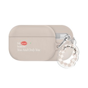 저스트 체크 웨이브 에어팟 시리즈 하드 케이스 키링 세트, 진베이지, AiPods Po(2세대), 1개