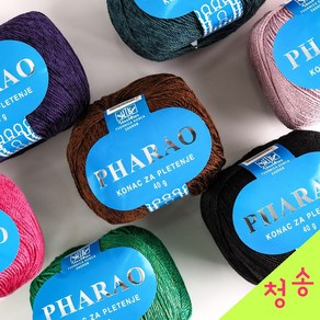 [청송뜨개실] (3시이전 당일발송) 파라오 뜨개실 코튼 레이온 면실 면사 여름 의류 코바늘실 파라오실, 1개, 4030.블랙