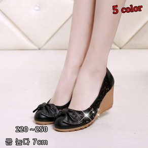 레이스 여름 여성 리얼소가죽 리본웨지힐구두 7cm Women's casual shoes 비보뉴 R165B638