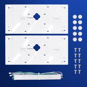 플리커프리 삼성칩 LED 리폼 PCB 세트 사각 방등 2등 50w 조명 수리 교체, 1세트, 주백색