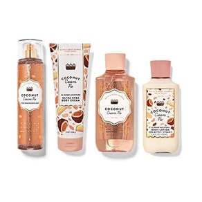 Bath Body Woks 배쓰앤 바디 웍스 코코넛 크림 파이 - 디럭스 선물 세트 로션 미세한 향기 미스트와 샤워 젤 정사이즈, 1개, 206ml