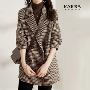 KARRA 모카체크하프자켓_A4S0287