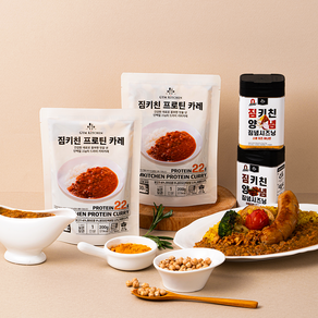 짐키친 프로틴 카레5+짐키친 소시지 피자맛10+짐념시즈닝 맛별 5종