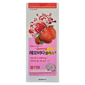 레모비타플러스 딸기맛 120정 비타민C 츄어블 휴대용비타민 피로회복 기미주근깨완화 + 반창고닷컴 지우개밴드 10매입, 1개