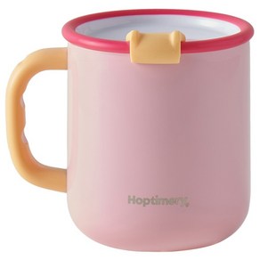 홉티머리 세라믹 텀블러 뚜껑 머그 스텐 보냉 손잡이, 1개, 444ml, 핑크