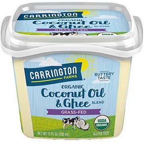 USDA Oganic Gass Fed Ghee and Coconut Oil Blend USDA 유기농 목초 기 및 코코넛 오일 블렌드 12oz 온스당 비용과 인증된 유기농, 1개, 340g, 355ml