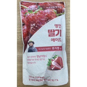 명인딸기 에이드 파우치음료 230ml, 20개