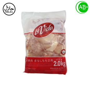 Halal Chicken boneless skinless leg Bazil 할랄 냉동 껌질없는 닭다리살 브라질산, 2kg, 1개, 2kg