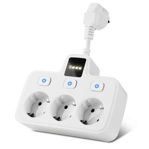 독립 스위치가 있는 3 콘센트 유럽식 특수 전원 소켓 난연성 가정용 스트립, 01 eu plug, [02] WHITE, 1개