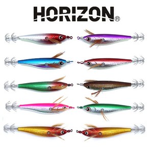 HORIZON 웨이브 레이저 에기 갑오징어에기 문어 쭈꾸미 한치 5개 10개 세트, 레드, 150g