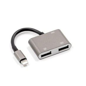 심플리피아노 아이폰 아이패드 미디 연결 케이블 SG005, 블랙-USB2구+충전(라이트닝8핀), 1개