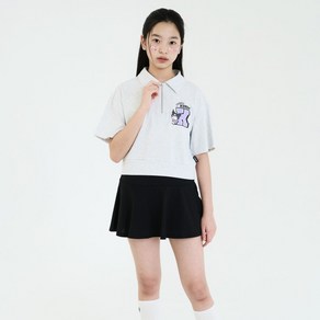 더데이걸 [동아백화점 수성점] 50% 여아 아동 주니어 스포티룩 귀여운 쿠로미 반집업 카라 티셔츠 플레어 스커트 세트 TGMS2431K-01