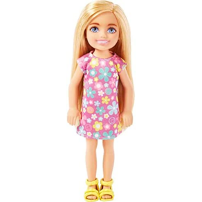 Barbie Chelsea Doll Small Doll with Long Blonde Hair & Blue Eyes Wearing Removable Purple Flowered