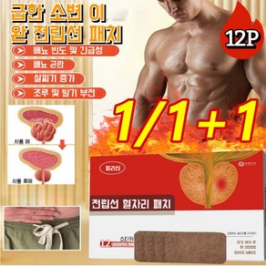 1/1+1 전립선 경혈 패치 전립선 보호 패치 남성력 증진 시간 연장 스티커 12개/1봉지/박스, [2+2]12개/박스*4, 1개