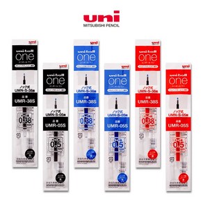 유니볼 원 볼펜 리필심 0.38mm UMR-38S, 10개입, 블랙