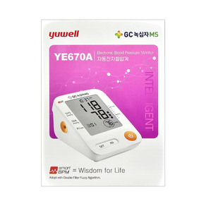 yuwell GC녹십자MS 유웰자동전자혈압계 YE670A + 대일알콜스왑100매 증정, 1개