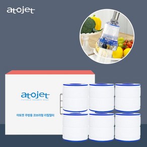 [1년구성]아토젯 NEW싱크대 코브라형 정수필터1팩(6개입), 1개